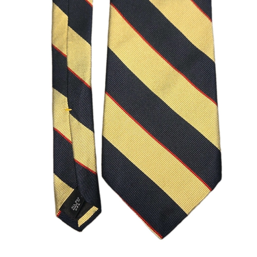 Vintage Lord Taylor Tie The Mans Shop Silk Regimental Stripe Blue Gold Necktie